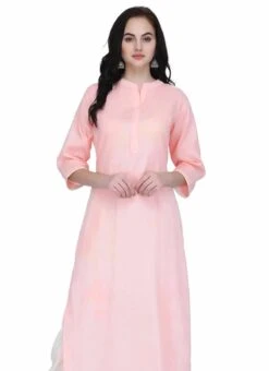 Pink Pure Cotton Kurta Palazzo Set Work Wear -C Bazaar Shop Pink Pure Cotton Kurta Palazzo Set KRSUPIFC940 b