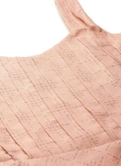 Pink Rayon High N Low Pleated Yoke Dress After Six Wear -C Bazaar Shop Pink Rayon High N Low Pleated Yoke Dress DRBS02108664 rrc2