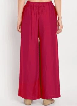 Pink Rayon Palazzo Pant Work Wear -C Bazaar Shop Pink Rayon Palazzo Pant WBDMF640 b