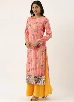 Pink Rayon Printed Top Festive Wear -C Bazaar Shop Pink Rayon Printed Top KRBS02307697 u