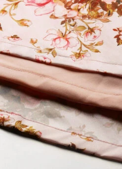 Pink Taffeta Digital Printed N Burgundy Dress Festive Wear -C Bazaar Shop Pink Taffeta Digital Printed N Burgundy Dress DRBS02109697 rrc2