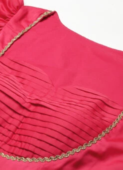 Top From Pink Taffeta Jacquard Anarkali Set After Six Wear -C Bazaar Shop Pink Taffeta Jacquard Anarkali Set SLBS02301044 rrc1