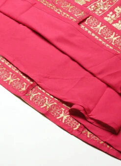 Top From Pink Taffeta Jacquard Anarkali Set After Six Wear -C Bazaar Shop Pink Taffeta Jacquard Anarkali Set SLBS02301044 rrc4