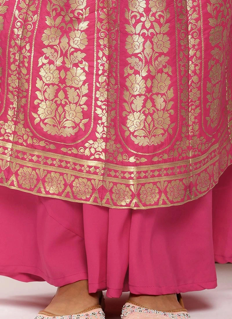 Pink Taffeta Jacquard Lehenga Festive Wear Party Wear 8 Pink Taffeta Jacquard Lehenga Festive Wear Party Wear - Image 8