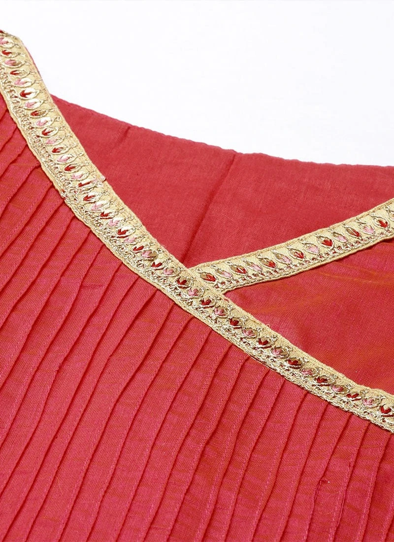 Pink And Turquoise Blue Kali Lehenga Set Wedding Wear 8 Pink And Turquoise Blue Kali Lehenga Set Wedding Wear - Image 8