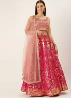 Pinlk Taffeta N Green Art Silk Lehenga Festive Wear 10 Pinlk Taffeta N Green Art Silk Lehenga Festive Wear -C Bazaar Shop Pinlk Taffeta N Green Art Silk Lehenga GHBS02109737 u