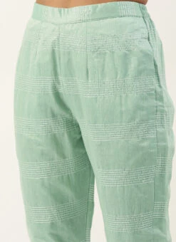 Dupatta From Pista Green Chanderi Straight Kurta Set After Six Wear -C Bazaar Shop Pista Green Chanderi Straight Kurta Set SLBS02211172 rrc2