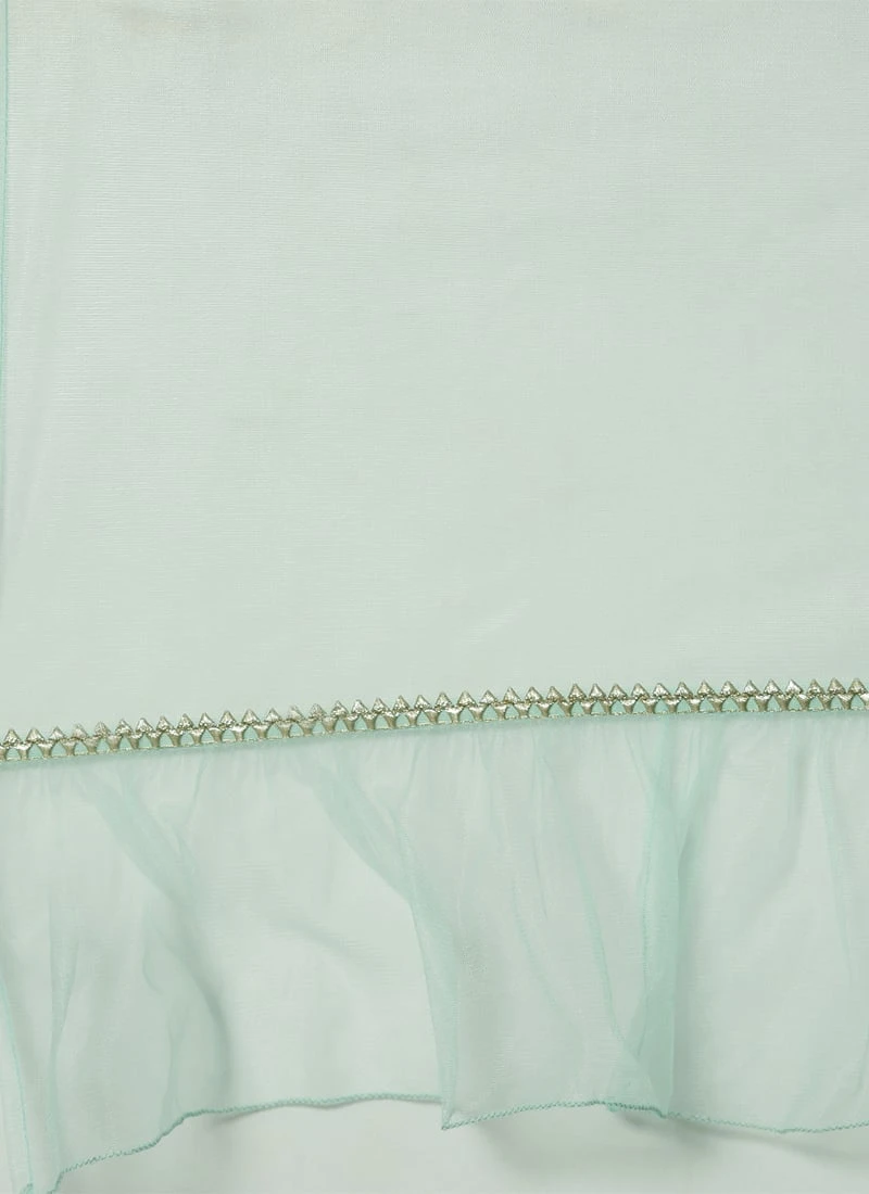 Bottom From Pista Green Chanderi Straight Kurta Set After Six Wear 7 Bottom From Pista Green Chanderi Straight Kurta Set After Six Wear - Image 7