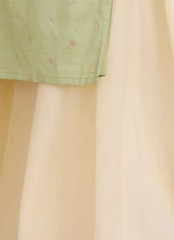 Bottom From Pista Green N Cream Printed Sharara Set After Six Wear -C Bazaar Shop Pista Green N Cream Printed Sharara Set SLBS02306316 rrc3