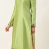 Pista Green Taffeta Top Festive Wear