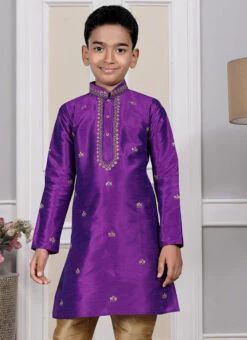 Purple Art Silk Embroidered Kurta Pyjama Party Wear 5 Purple Art Silk Embroidered Kurta Pyjama Party Wear -C Bazaar Shop Purple Art Silk Embroidered Kurta Pyjama KDMRG13033 b
