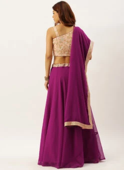 Purple N Peach Embroidered Lehenga Set Festive Wear -C Bazaar Shop Purple N Peach Embroidered Lehenga Set GHBS02004496 b