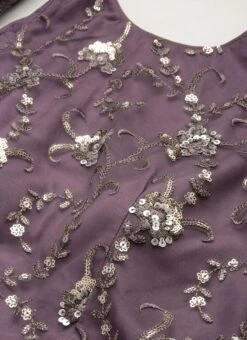 Purple Net Sequins Embroidered Layered Style Gown Wedding Wear -C Bazaar Shop Purple Net Sequins Embroidered Layered Style Gown IWBS02211171 rrc1