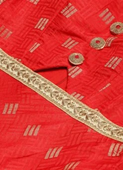 Red Art Silk Strap Neck Style Maxi Dress Festive Wear -C Bazaar Shop Red Art Silk Strap Neck Style Maxi Dress DRBS02301108 rrc3