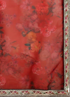 Red Digital Printed Organza Saree With Choli Party Wear -C Bazaar Shop Red Digital Printed Organza Saree With Choli SABS02104197 rrc3