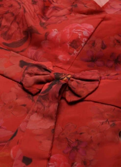 Red Organza Digital Printed Dress Party Wear 12 Red Organza Digital Printed Dress Party Wear -C Bazaar Shop Red Organza Digital Printed Dress DRBS02107581 rrc1