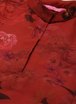 Red Organza N Green Kurta Palazzo Set After Six Wear -C Bazaar Shop Red Organza N Green Kurta Palazzo Set KSBS02107579 rrc1