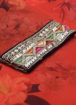 Red Printed Organza Calf Length Top Festive Wear -C Bazaar Shop Red Printed Organza Calf Length Top KRBS02307700 rrc3