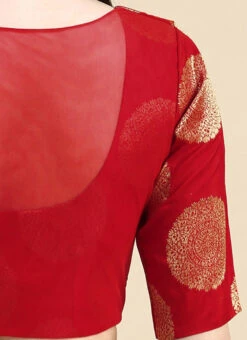 Red Taffeta Blouse Festive Wear -C Bazaar Shop Red Taffeta Blouse BLBS02210835 rrc4