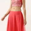 Skirt From Rouge Pink Chinon Embroidered Lehenga Set After Six Wear