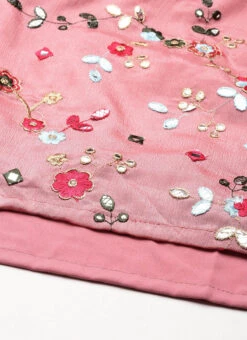 Bottom From Rouge Pink Embroidered Collar Neck Palazzo Suit After Six Wear -C Bazaar Shop Rouge Pink Embroidered Collar Neck Palazzo Suit SLBS02301736 rrc4