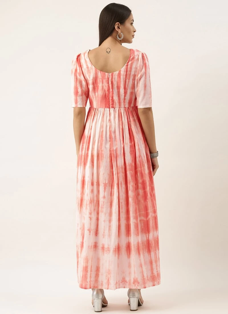 Rust Color Tie Dye Maxi Dress After Six Wear 4 Rust Color Tie Dye Maxi Dress After Six Wear - Image 4