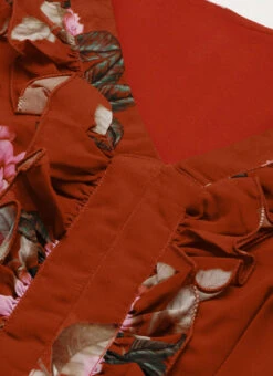 Rust Georgette Digital Printed Gown Festive Wear After Six Wear -C Bazaar Shop Rust Georgette Digital Printed Gown DRBS02206242 rrc1