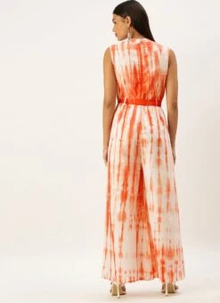 Rust Tie N Dye Cotton Collar Neck Jumpsuit After Six Wear 11 Rust Tie N Dye Cotton Collar Neck Jumpsuit After Six Wear -C Bazaar Shop Rust Tie N Dye Cotton Collar Neck Jumpsuit DRBS02202401 b 1