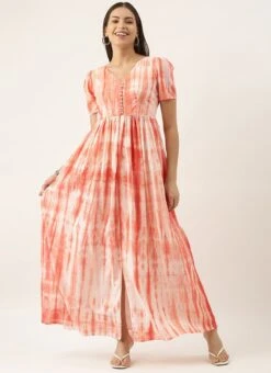 Rust Tie N Dye Dress After Six Wear -C Bazaar Shop Rust Tie N Dye Dress DRBS02202393 u