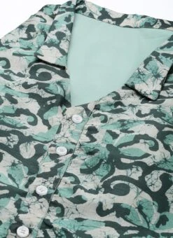 Top From Sage Green Art Silk Digital Printed Top N Pant Suit After Six Wear -C Bazaar Shop Sage Green Art Silk Digital Printed Top N Pant Suit SLBS02210949 rrc1