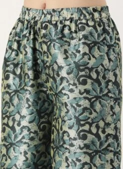 Top From Sage Green Art Silk Digital Printed Top N Pant Suit After Six Wear -C Bazaar Shop Sage Green Art Silk Digital Printed Top N Pant Suit SLBS02210949 rrc2