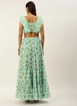 Skirt From Sea Green Digital Printed Co Ords Set After Six Wear -C Bazaar Shop Sea Green Digital Printed Co Ords Set IWBS02212582 b