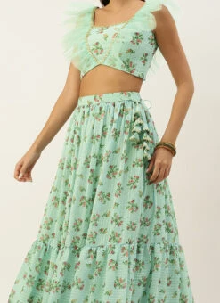 Skirt From Sea Green Digital Printed Co Ords Set After Six Wear
