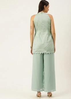Sea Green Jacquard Kurta Festive Wear 11 Sea Green Jacquard Kurta Festive Wear -C Bazaar Shop Sea Green Jacquard Kurta KRBS02307688 b