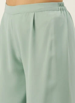 Sea Green Kurta With Wide Leg Pants Festive Wear -C Bazaar Shop Sea Green Kurta With Wide Leg Pants KSBS02109739 rrc2