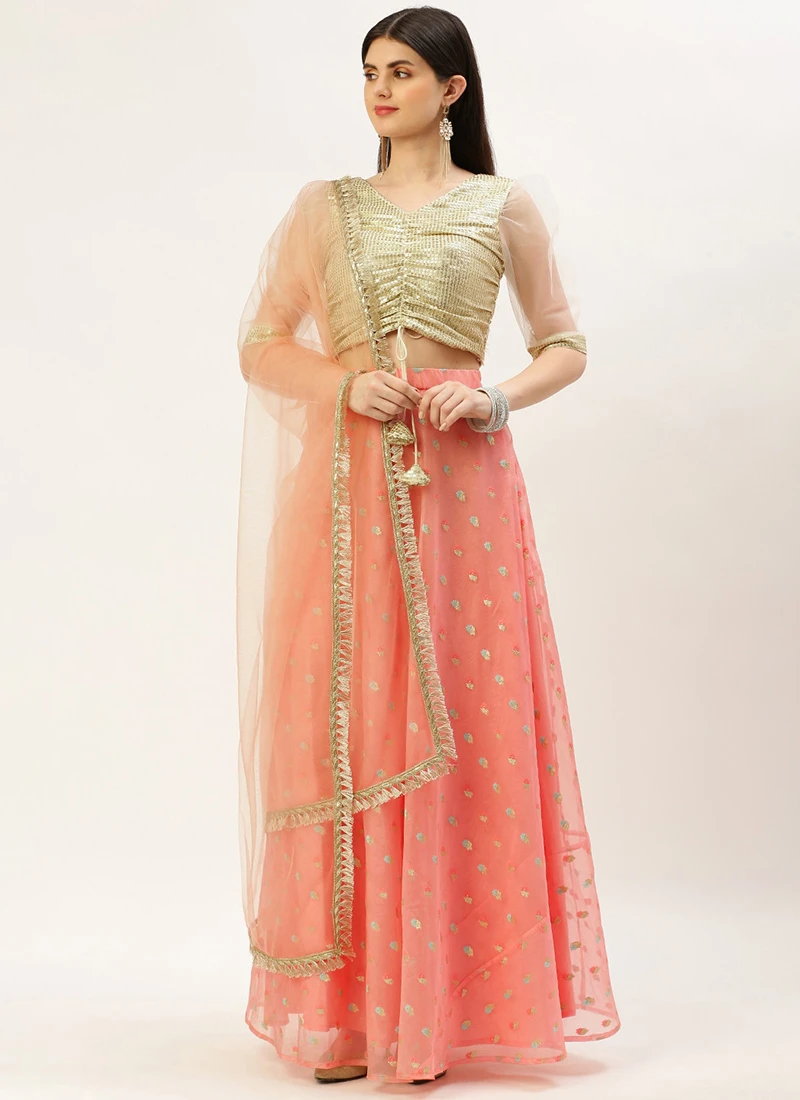 Silver Embroidered N Pink Lehenga Set Wedding Wear 3 Silver Embroidered N Pink Lehenga Set Wedding Wear - Image 3