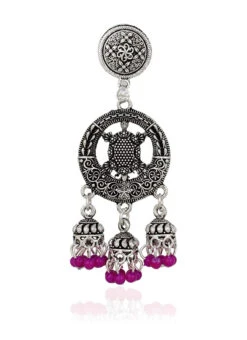 Silver N Pink Danglers