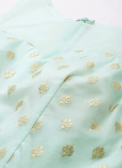 Sky Blue Organza Jacquard Dress Festive Wear -C Bazaar Shop Sky Blue Organza Jacquard Dress DRBS02303569 rrc1