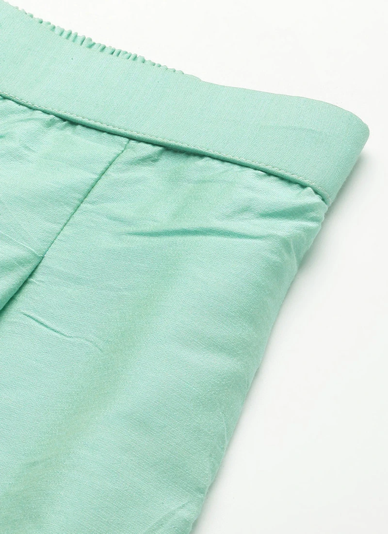 Sky Blue Organza Jacquard Kurta Set Festive Wear 7 Sky Blue Organza Jacquard Kurta Set Festive Wear - Image 7