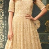 Sonal Chauhan Beige Net Anarkali Suit Wedding Wear