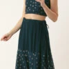 Skirt From Teal Blue Georgette Embroidered Co Ord Set After Six Wear