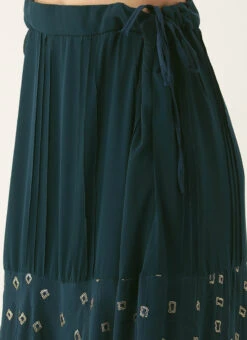 Skirt From Teal Blue Georgette Embroidered Co Ord Set After Six Wear -C Bazaar Shop Teal Blue Georgette Embroidered Co ord Set IWBS02305160 rrc2