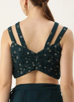 Skirt From Teal Blue Georgette Embroidered Co Ord Set After Six Wear -C Bazaar Shop Teal Blue Georgette Embroidered Co ord Set IWBS02305160 rrc3