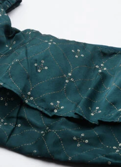 Teal Green Art Silk Foil Print Lehenga Set Festive Wear 12 Teal Green Art Silk Foil Print Lehenga Set Festive Wear -C Bazaar Shop Teal Green Art Silk Foil Print Lehenga Set GHBS02301053 rrc1