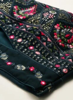 Dupatta From Teal Green Georgette Sequins Embroidered Lehenga After Six Wear -C Bazaar Shop Teal Green Georgette Sequins Embroidered Lehenga GHBS02210903 rrc1