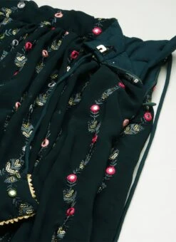 Dupatta From Teal Green Georgette Sequins Embroidered Lehenga After Six Wear -C Bazaar Shop Teal Green Georgette Sequins Embroidered Lehenga GHBS02210903 rrc2