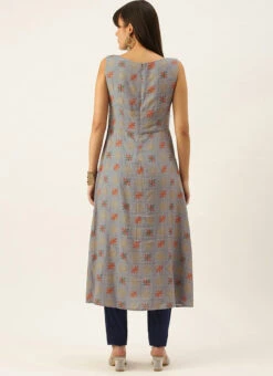 Teen Girls Blue Foil N Skipper Blue Kurta Straight Pant Set After Six Wear -C Bazaar Shop Teen Girls Blue Foil N Skipper Blue Kurta Straight Pant Set KSBS02201195 b