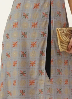 Teen Girls Blue Foil N Skipper Blue Kurta Straight Pant Set After Six Wear -C Bazaar Shop Teen Girls Blue Foil N Skipper Blue Kurta Straight Pant Set KSBS02201195 rrc4