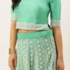 Turquoise N Green Embroidered Kali Lehenga Wedding Wear