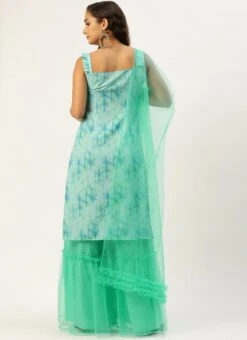 Top From Violet Net N Multicolored Printed Palazzo Suit After Six Wear -C Bazaar Shop Violet Net N Multicolored Printed Palazzo Suit SLBS02303754 b